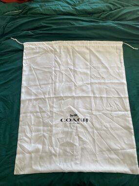 Coach White Drawstring Logo Dust Bag - Extra Large